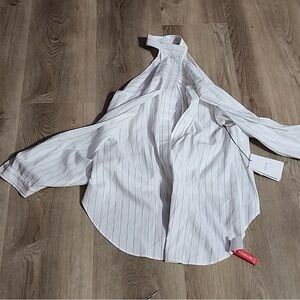 DION LEE NWT open sleeve white cotton/black pinstripe shirt US size 5 AUS size 8